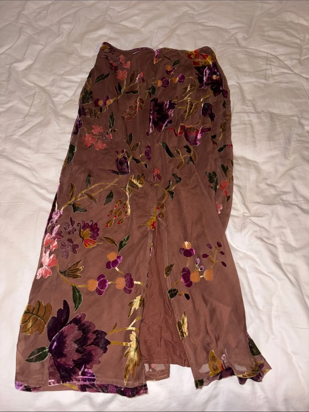 Free People Secret Garden Burnout Floral Midi Skirt | Chocolate Combo - Picture 4 of 4